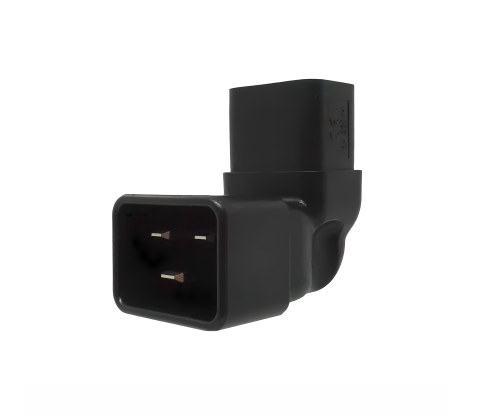 DINIC Netzadapter C19 auf C20 gewinkelt, YL-3318L-2 IEC 60320-C19/20 seitwärts gewinkelt, unten/oben